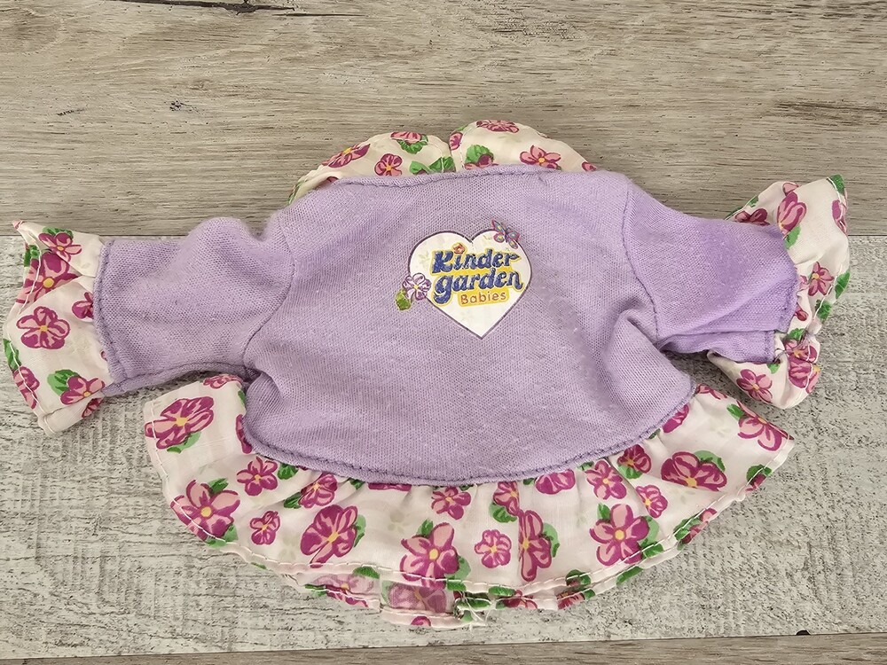 Vintage Kinder Garden Baby 1999 Doll Replacement Shirt Purple Flowers Floral #61